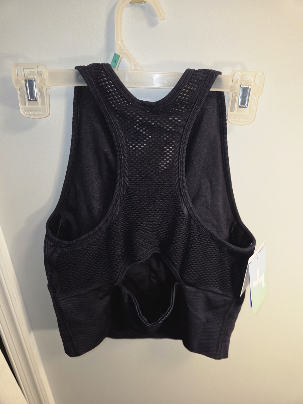 JoyLab Black Racerback Mesh-Panel Sports Bra - Picture 2 of 5